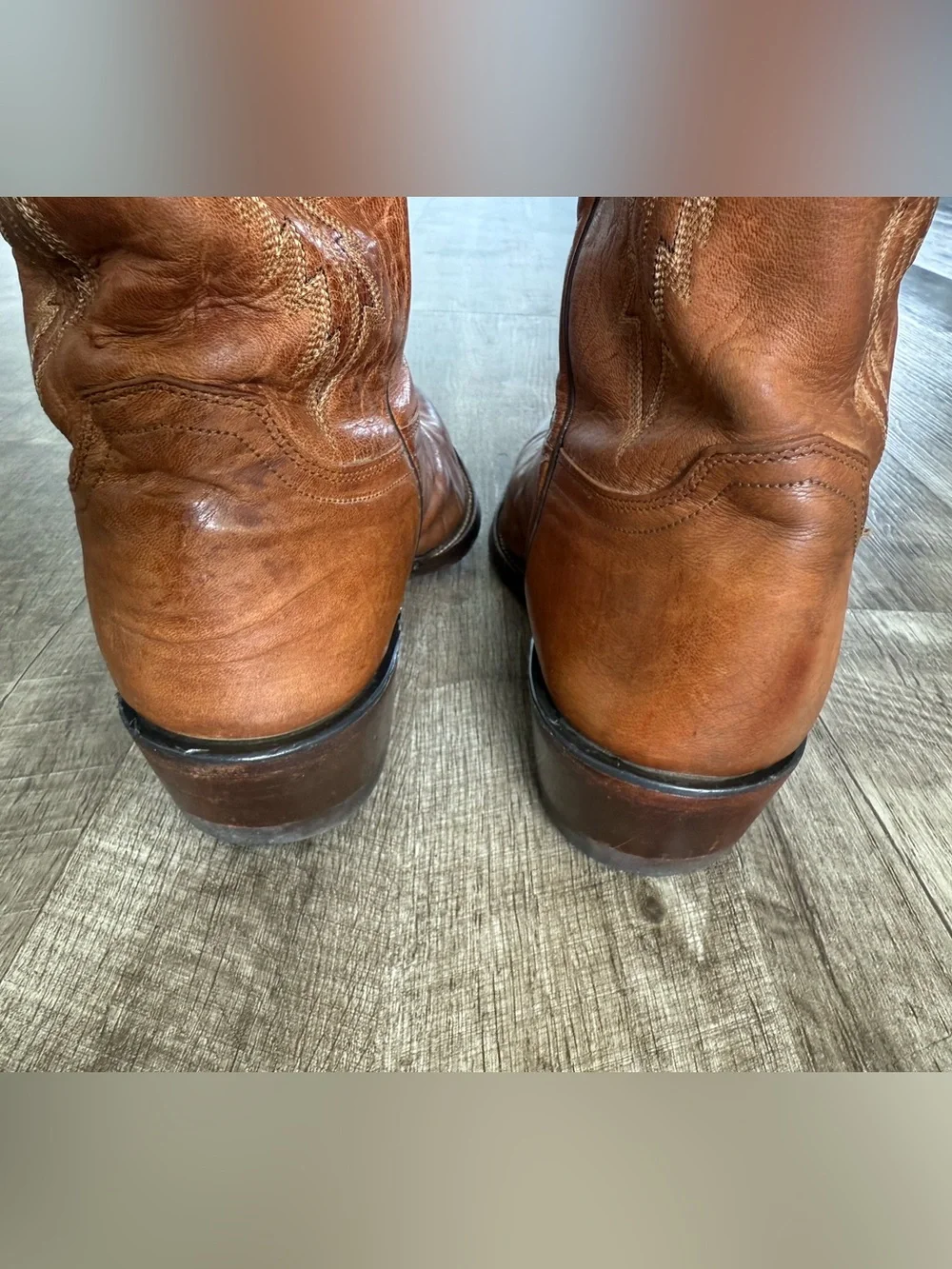 Lucchese 1883 Men's Handmade Burnished Tan Mad Dog Goat Boots Size 12D